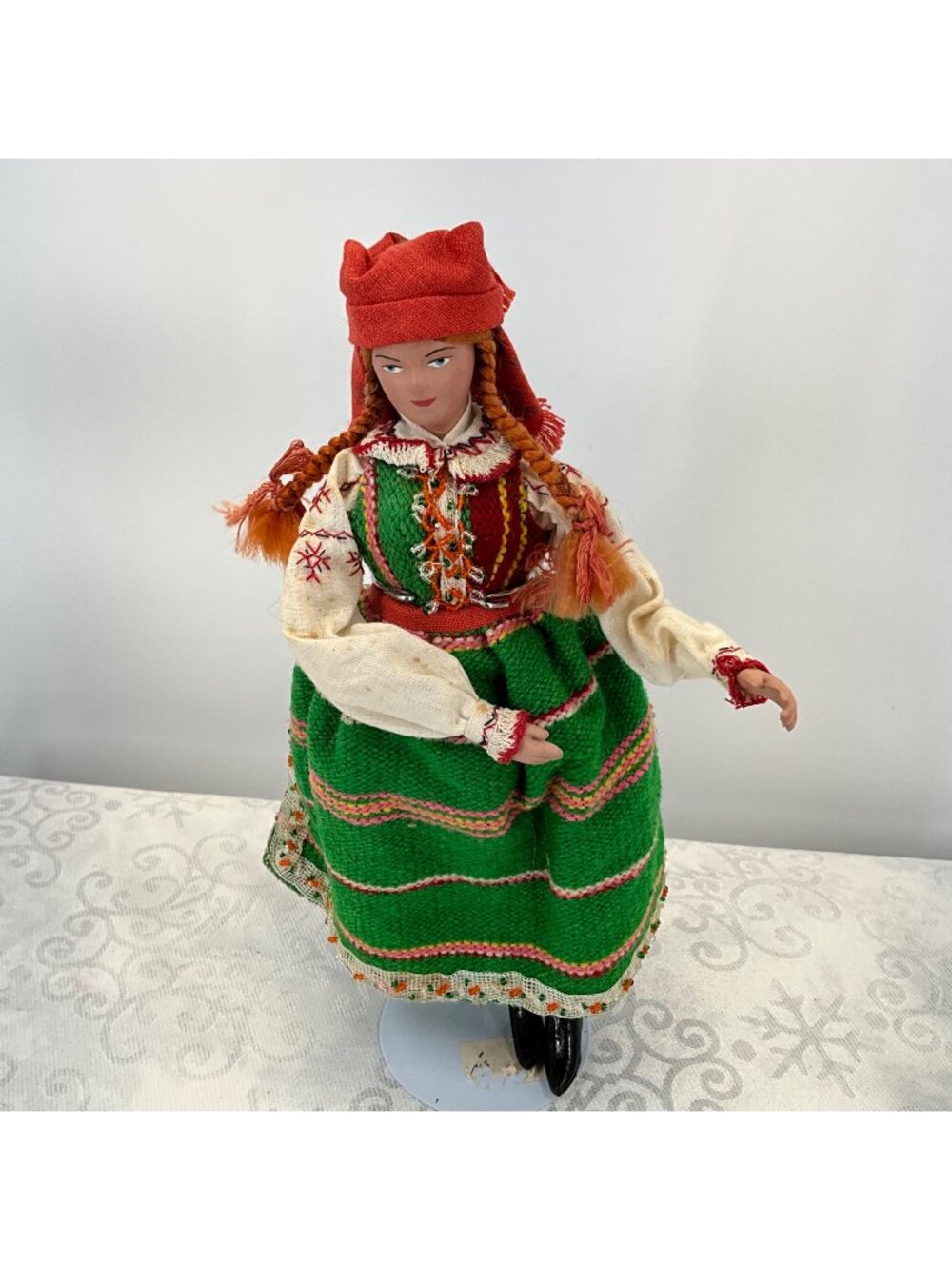 Handcrafted Polish Folk Doll In Traditional Outfit With Accessories By Cepelia